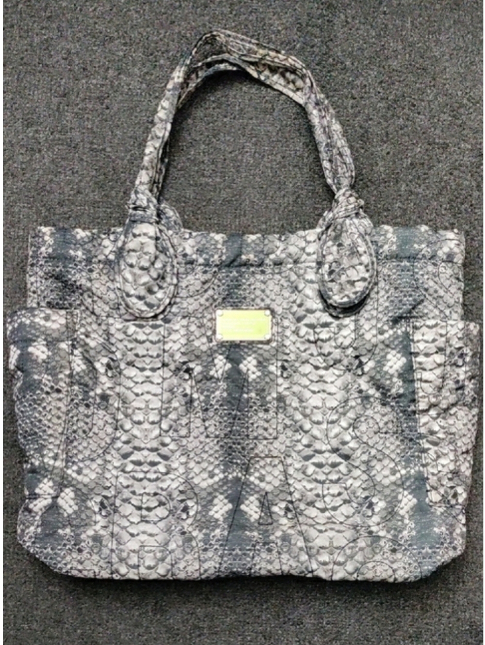 Marc by Marc Jacobs Gray Snake-Embossed Tote